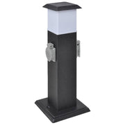 Buitenstopcontact zuil met lamp 2 stopcontacten zwart