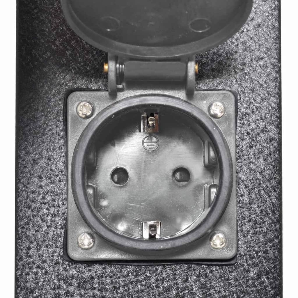 Buitenstopcontact Op Zuil Met Lamp () Zwart