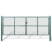 Tuinpoort 400x150 cm groen gegalvaniseerd staal