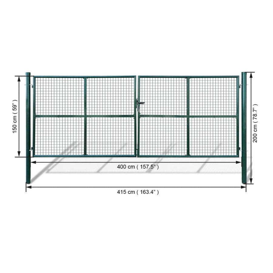 Tuinpoort Met Gaasmatvulling 415 X 200 Cm / 400 X 150 Cm Groen