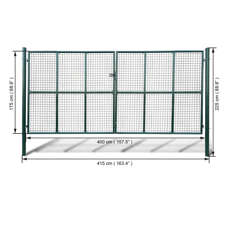 Tuinpoort (gevlochten / 415 x 225 cm / 400 x 175 cm) Groen