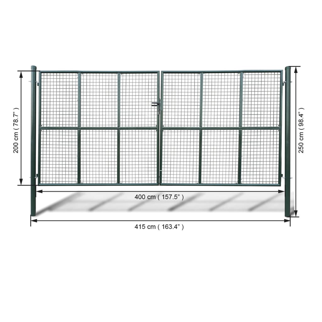 Tuinpoort (gevlochten / 415 x 250 cm / 400 x 200 cm) Groen