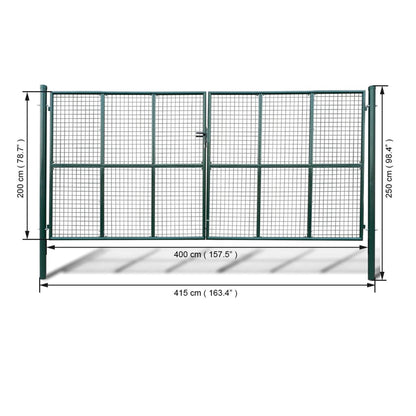 Tuinpoort (gevlochten / 415 x 250 cm / 400 x 200 cm) Groen