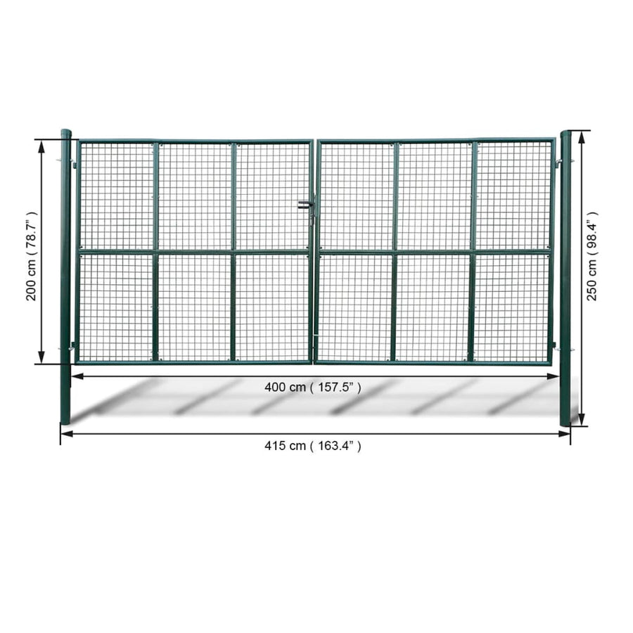 Tuinpoort (gevlochten / 415 x 250 cm / 400 x 200 cm) Groen