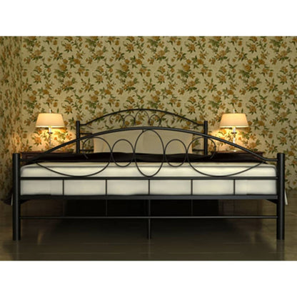 Bed met matras metaal zwart 180x200 cm