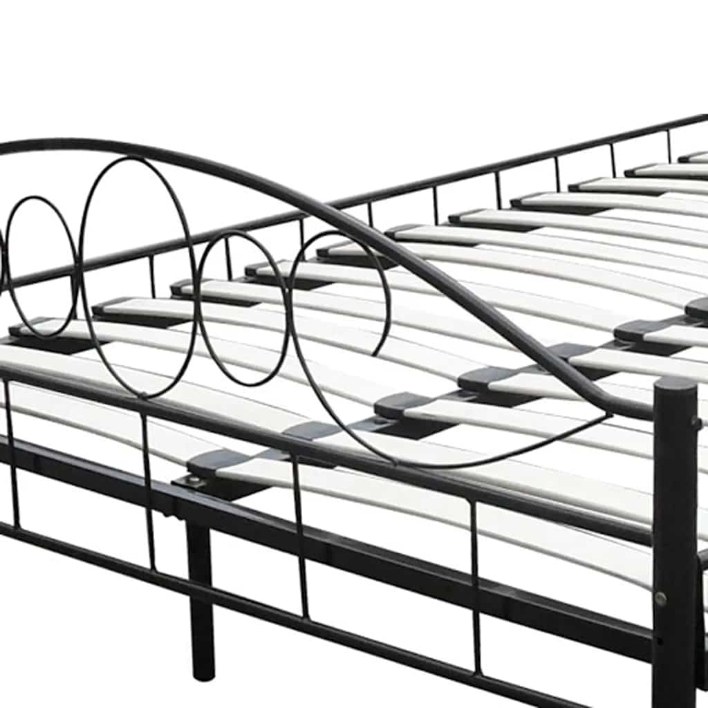 Bed met matras metaal zwart 180x200 cm