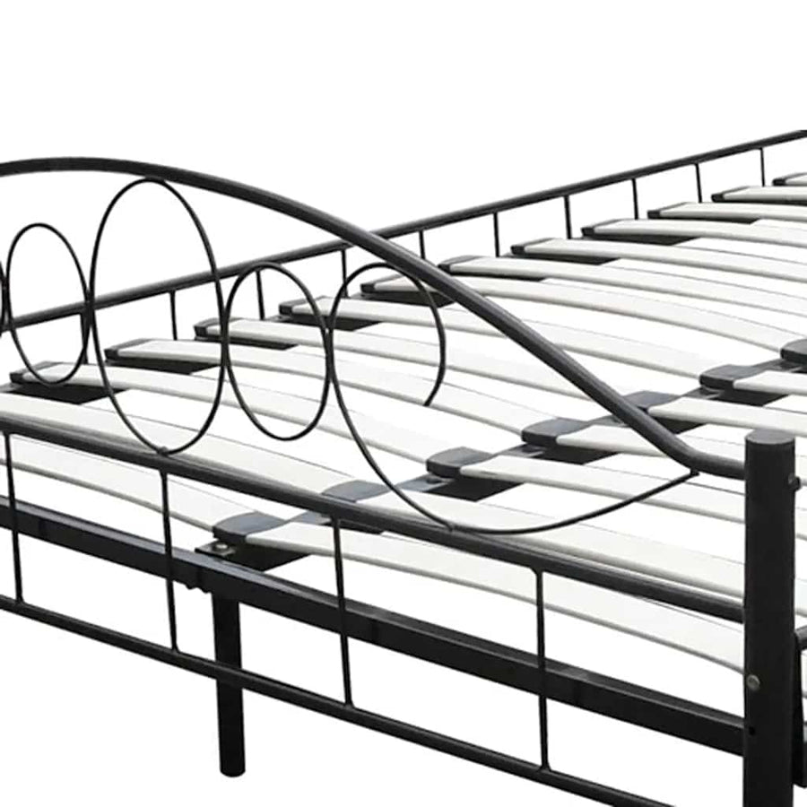 Bed met matras metaal zwart 180x200 cm