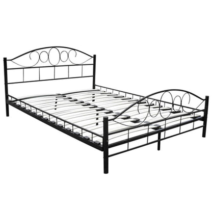Bed met matras metaal zwart 180x200 cm
