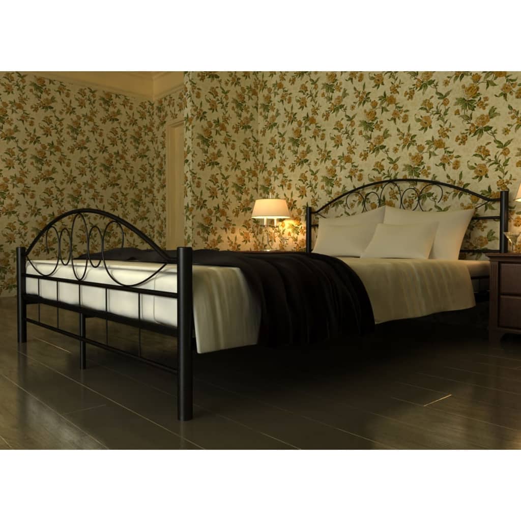 Bed met matras metaal zwart 180x200 cm