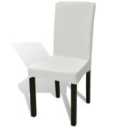 Stoelhoezen stretch crèmekleurig 6 stuks