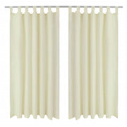 Gordijnen 140x245 cm creme 2 stuks micro satijn