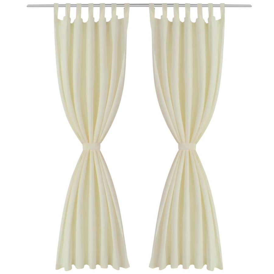 Micro-Satijnen Gordijnen Met Ringen 140 X Stuks (Creme) 245 cm Crème
