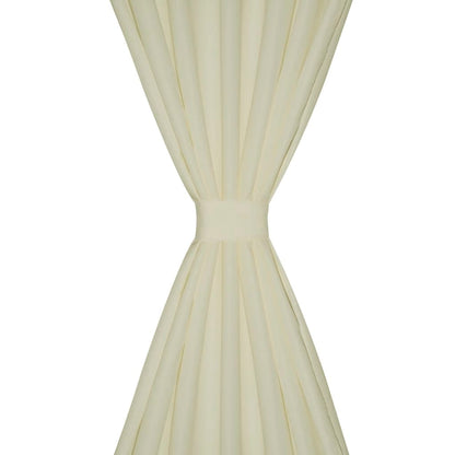 Micro-Satijnen Gordijnen Met Ringen 140 X Stuks (Creme) 245 cm Crème