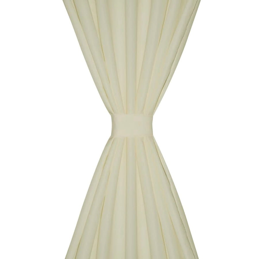Micro-Satijnen Gordijnen Met Ringen 140 X Stuks (Creme) 245 cm Crème