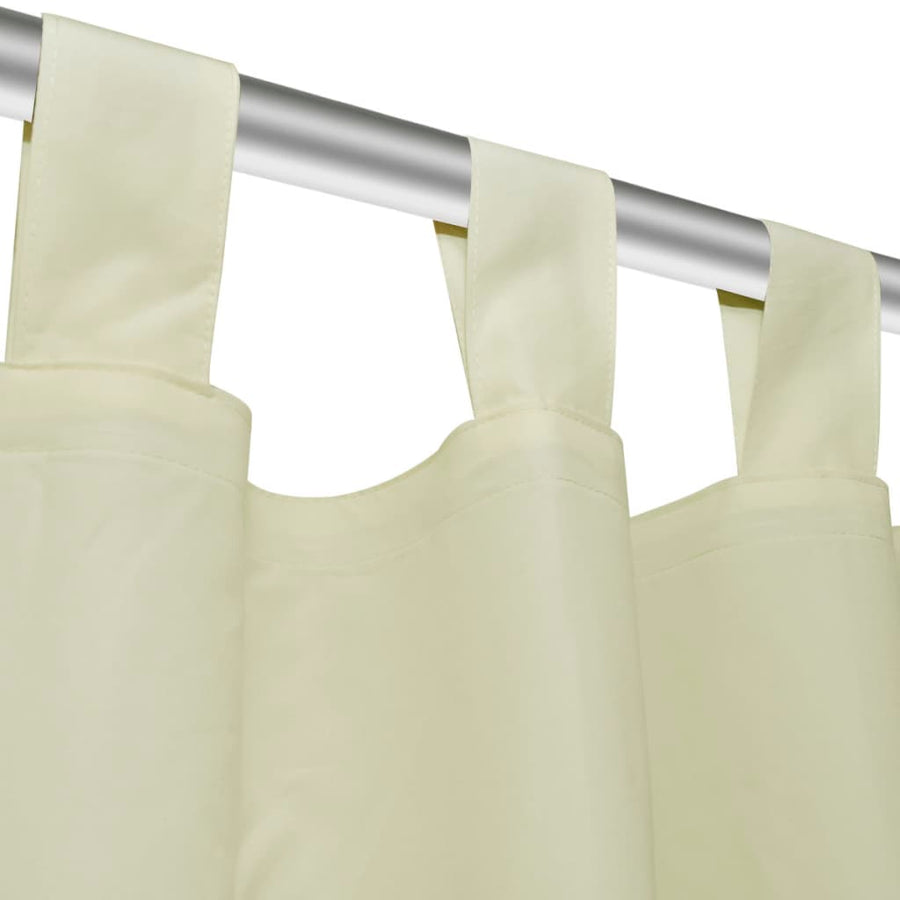 Micro-Satijnen Gordijnen Met Ringen 140 X Stuks (Creme) 245 cm Crème