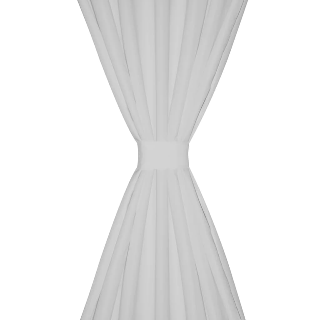Micro-Satijnen Gordijnen Met Ringen 140 X Stuks (Creme) 175 cm Wit