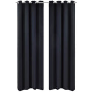 Gordijnen 135x245 cm 2 stuks zwart