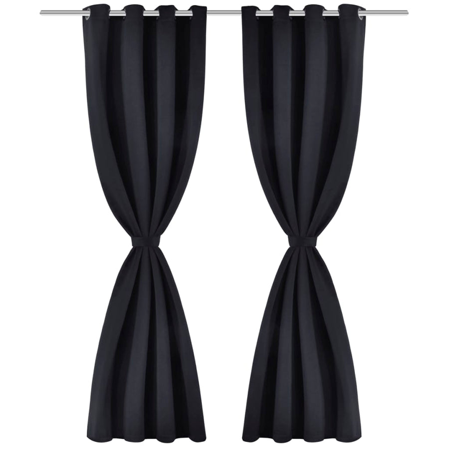 Gordijnen Met Metalen Ringen 135 X 45 Cm Stuks () 135 x 245 cm Zwart