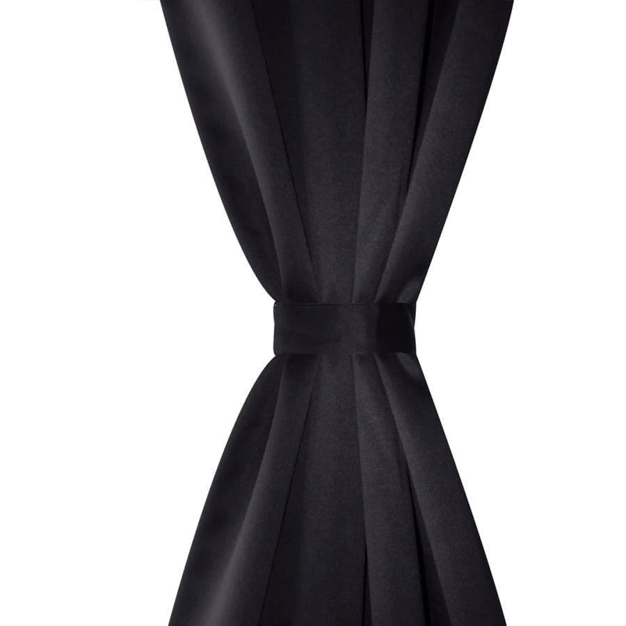 Gordijnen Met Metalen Ringen 135 X 45 Cm Stuks () 135 x 245 cm Zwart