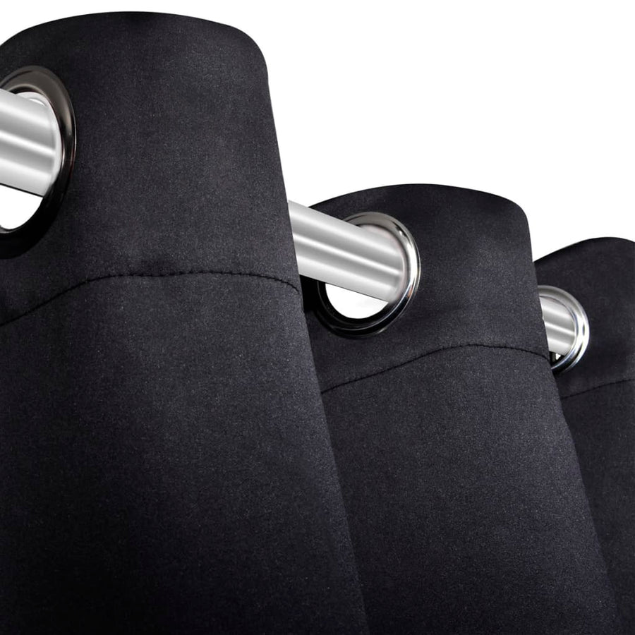 Gordijnen Met Metalen Ringen 135 X 45 Cm Stuks () 135 x 245 cm Zwart