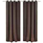 Gordijnen Met Metalen Ringen 135 X 45 Cm Stuks () 135 x 245 cm Bruin