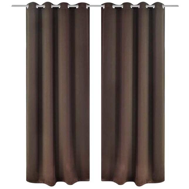 Gordijnen Met Metalen Ringen 135 X 45 Cm Stuks () 135 x 245 cm Bruin