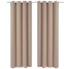 Gordijnen Met Metalen Ringen 135 X 45 Cm Stuks (Creme) 135 x 245 cm Crème