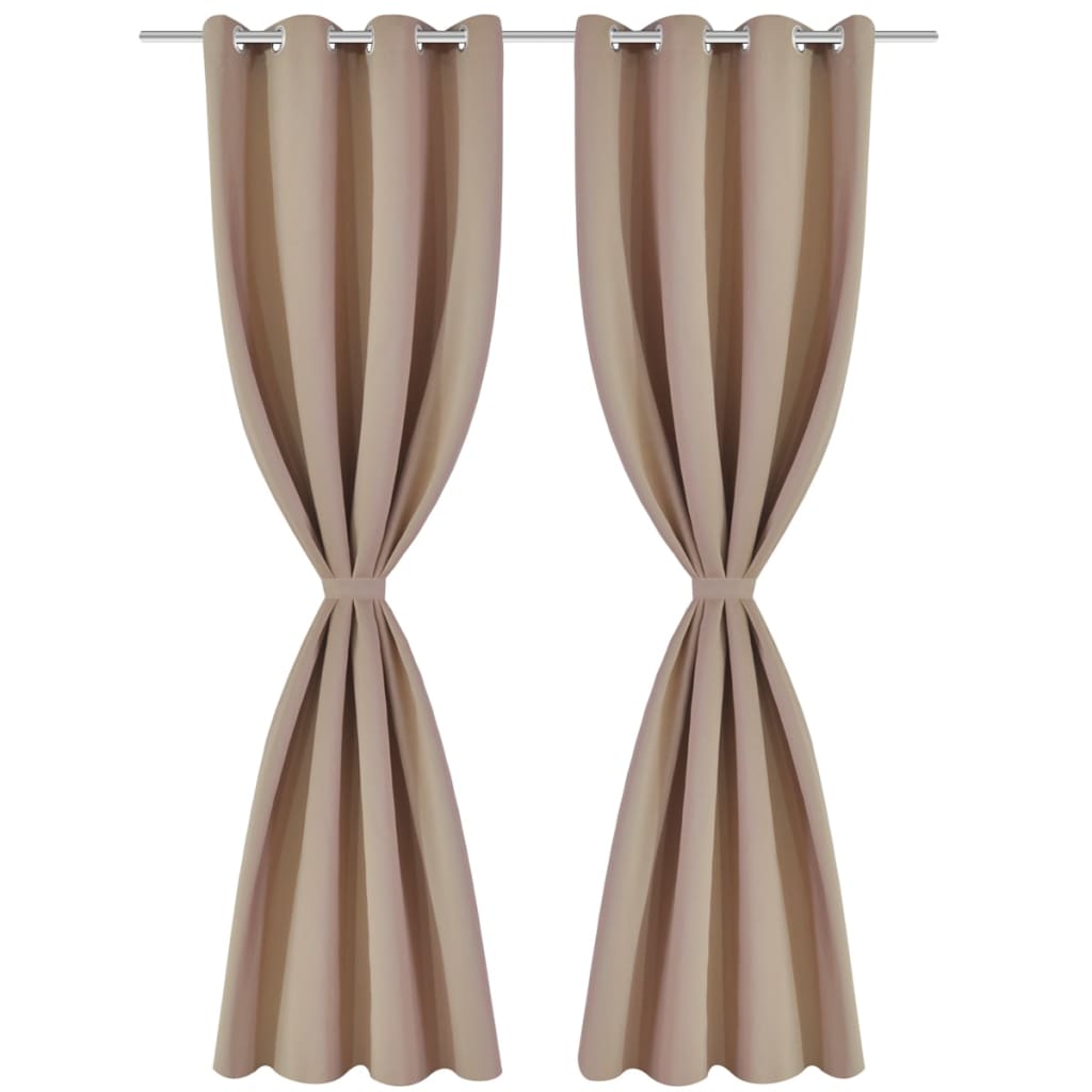 Gordijnen Met Metalen Ringen 135 X 45 Cm Stuks (Creme) 135 x 245 cm Crème