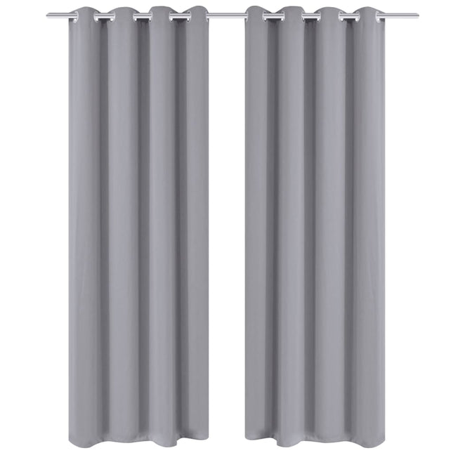 Gordijnen Met Metalen Ringen 135 X 45 Cm Stuks () 2 135 x 245 cm Grijs