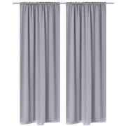 Gordijnen 135 x 245 cm grijs 2 stuks