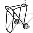 Foldable metal saddle rack with wheels