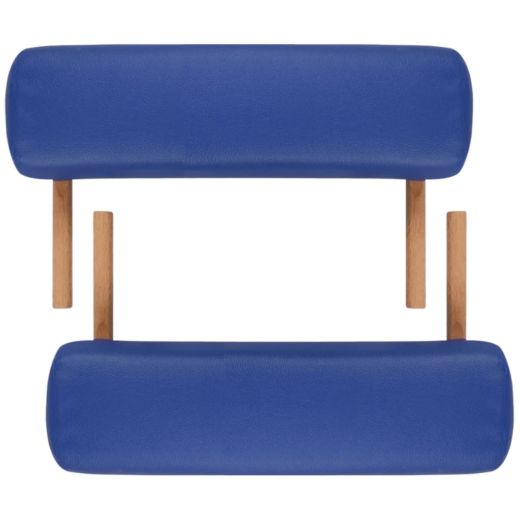 Inklapbare Massagetafel 2 Zones Met Houten Frame () Blauw
