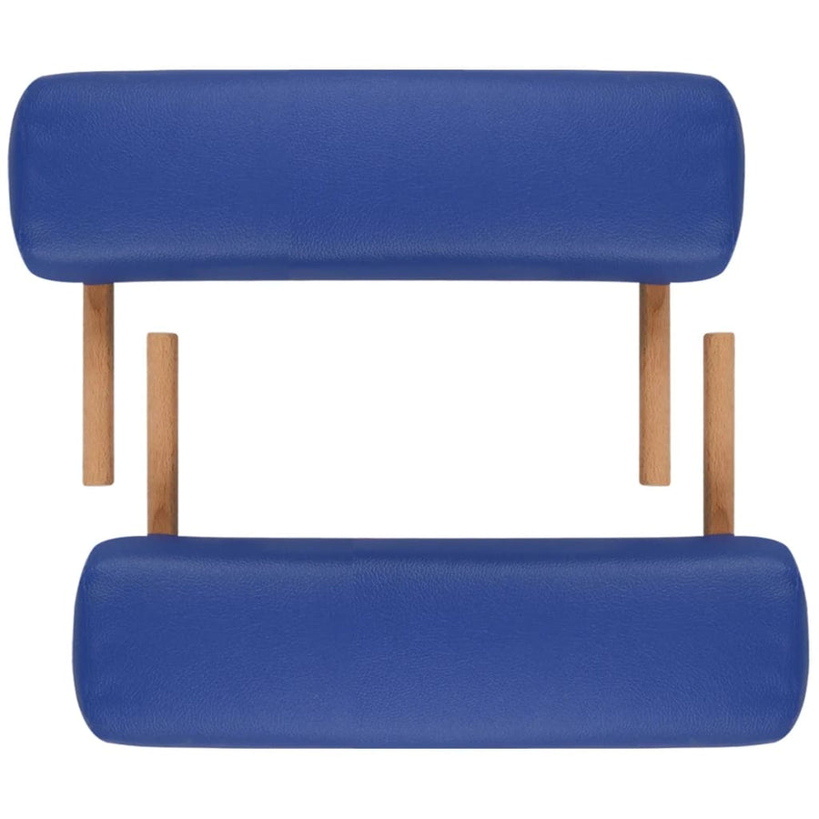 Inklapbare Massagetafel 2 Zones Met Houten Frame () Blauw