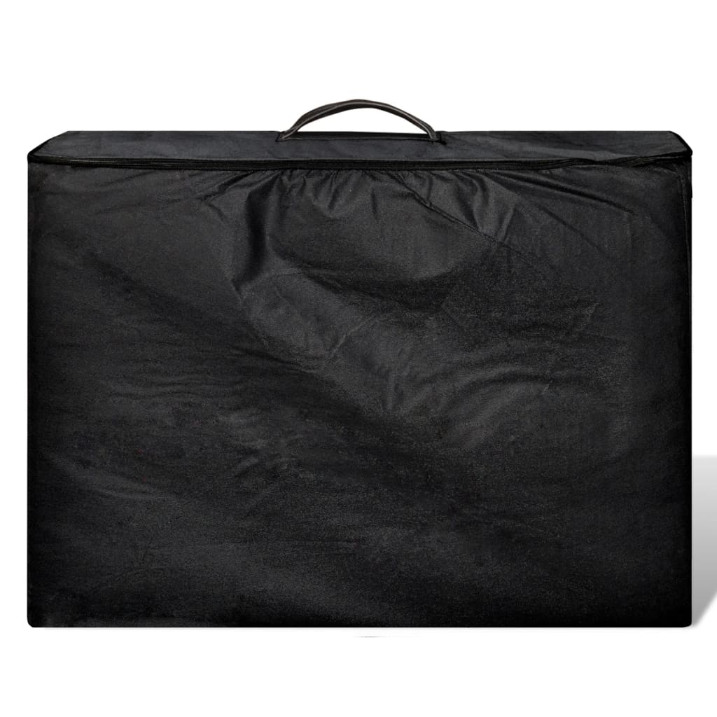Inklapbare Massagetafel 2 Zones Met Houten Frame () Zwart