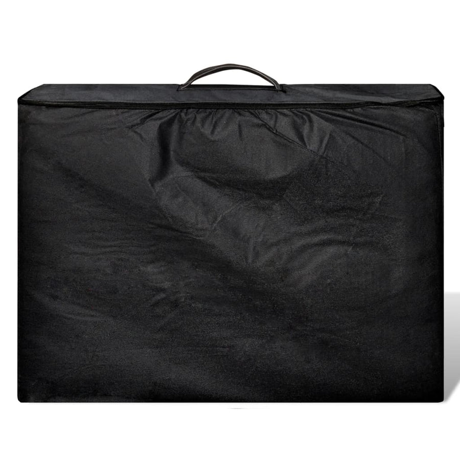 Inklapbare Massagetafel 2 Zones Met Houten Frame () Zwart