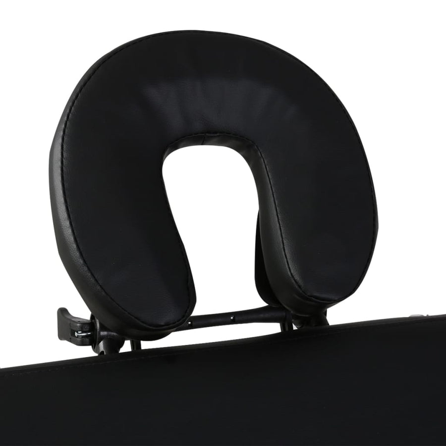 Inklapbare Massagetafel 2 Zones Met Houten Frame () Zwart