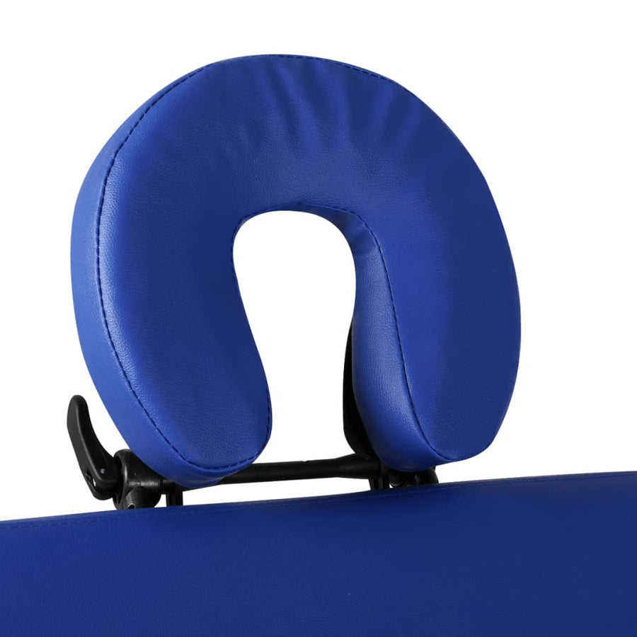 Inklapbare Massagetafel 3 Zones Met Houten Frame () Blauw