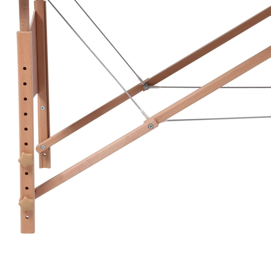 Inklapbare Massagetafel 3 Zones Met Houten Frame () Blauw