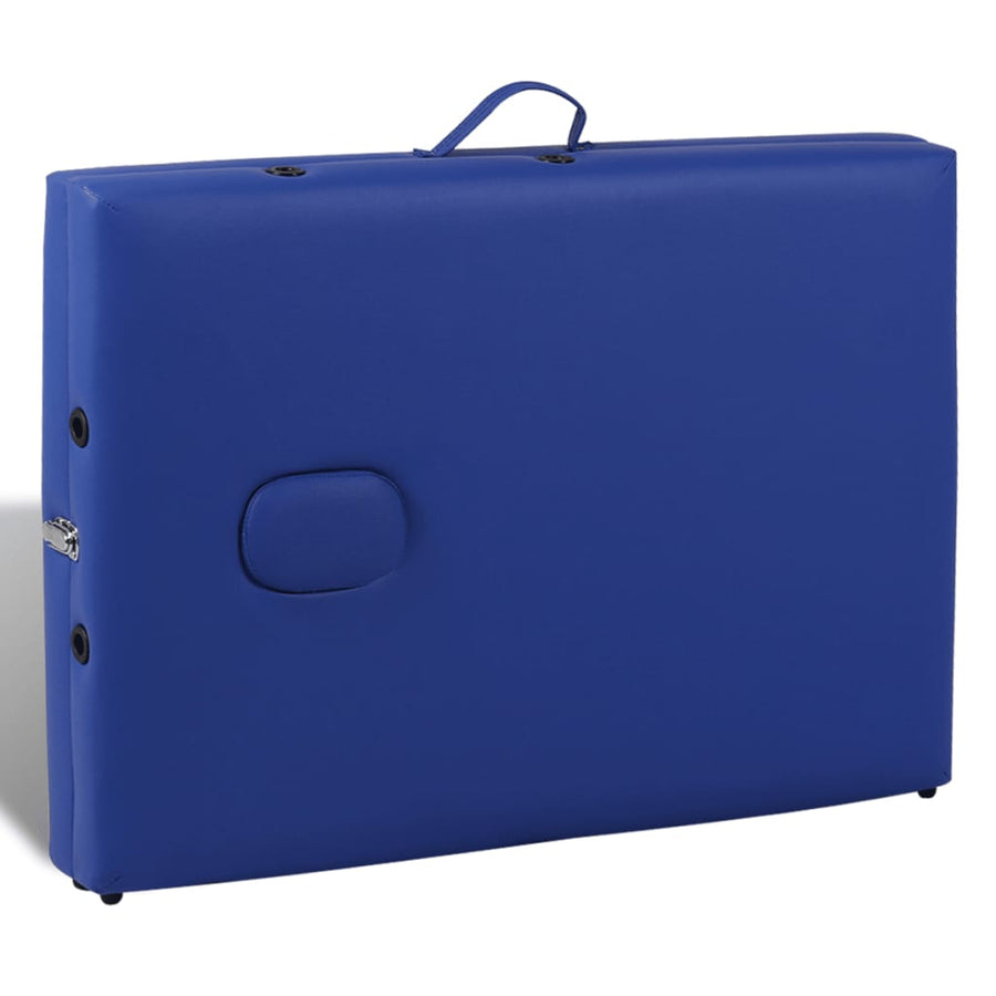 Inklapbare Massagetafel 3 Zones Met Houten Frame () Blauw