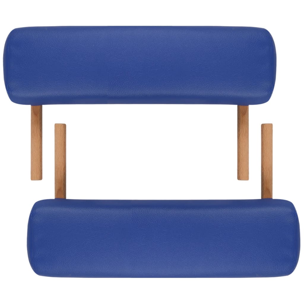 Inklapbare Massagetafel 3 Zones Met Houten Frame () Blauw
