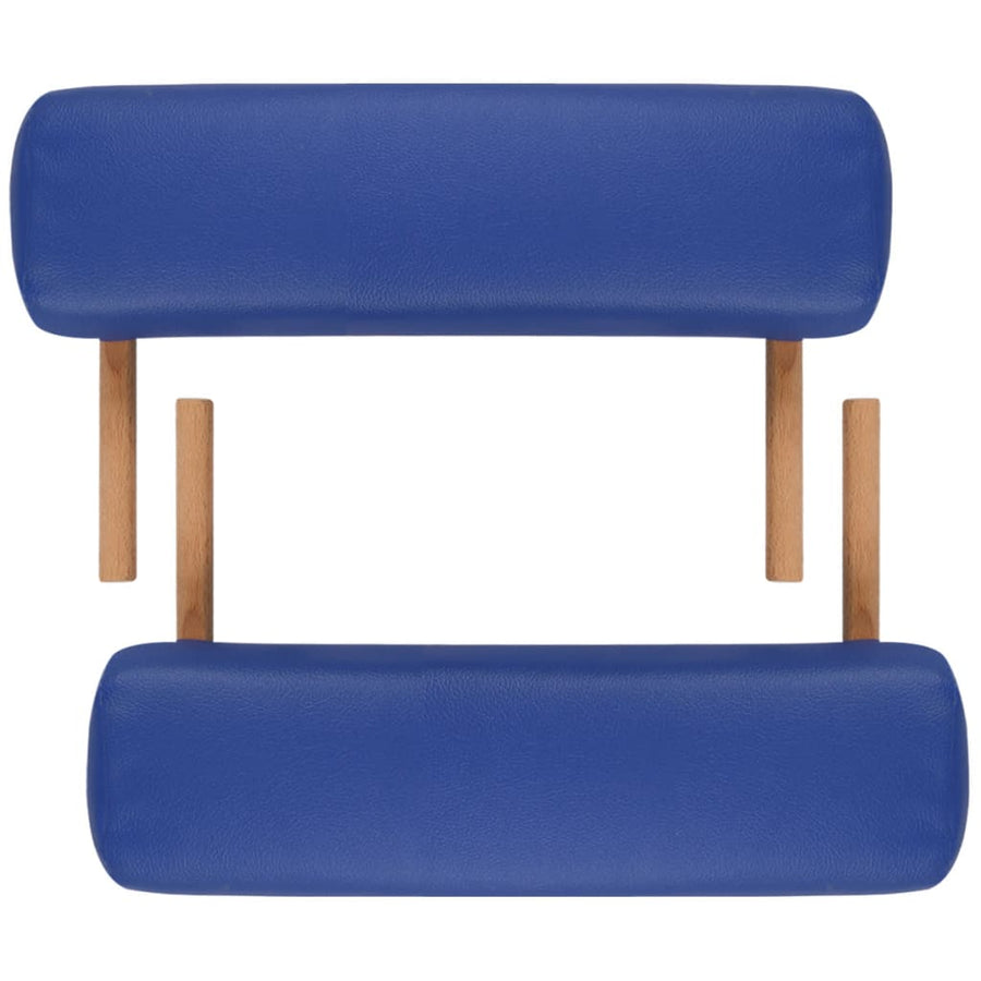 Inklapbare Massagetafel 3 Zones Met Houten Frame () Blauw