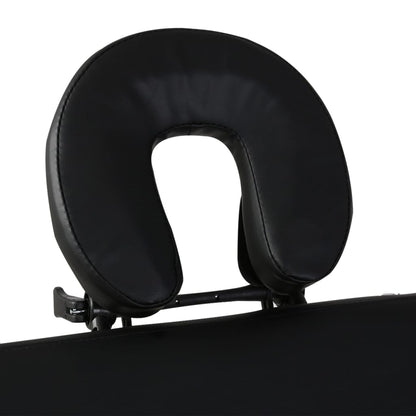 Inklapbare Massagetafel 3 Zones Met Houten Frame () Zwart