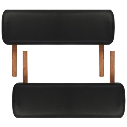Inklapbare Massagetafel 3 Zones Met Houten Frame () Zwart