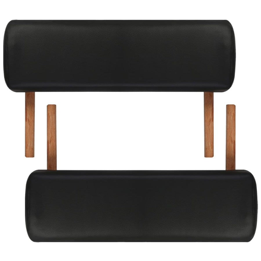 Inklapbare Massagetafel 3 Zones Met Houten Frame () Zwart