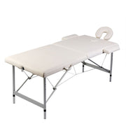 Massagetafel inklapbaar aluminium crèmewit
