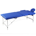 2-zone massage table foldable aluminum frame blue
