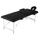 2-Zone Portable Aluminum Massage Table in Black