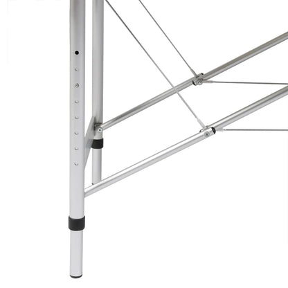 Massagetafel Met 2 Zones Inklapbaar Aluminum Frame Zwart