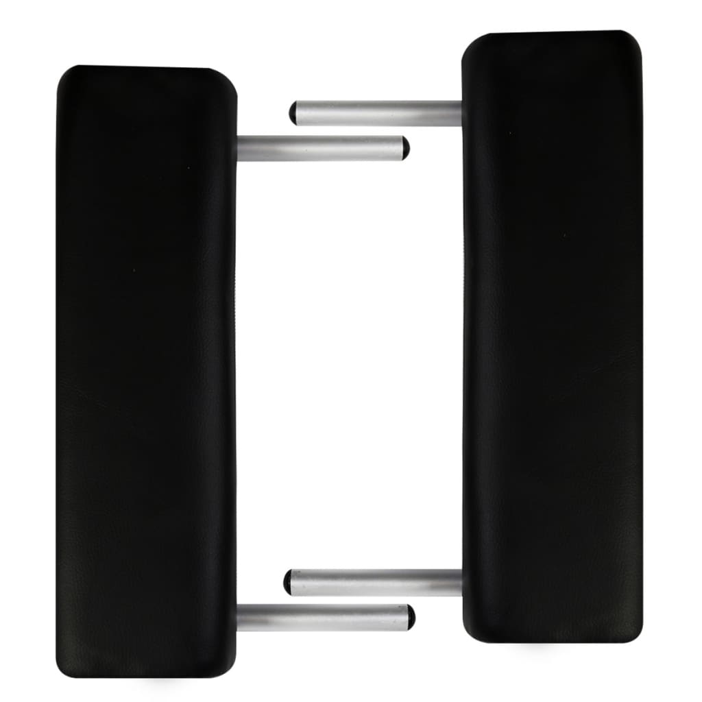 Massagetafel Met 2 Zones Inklapbaar Aluminum Frame Zwart