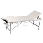 3-section foldable massage table with aluminum frame (cream)